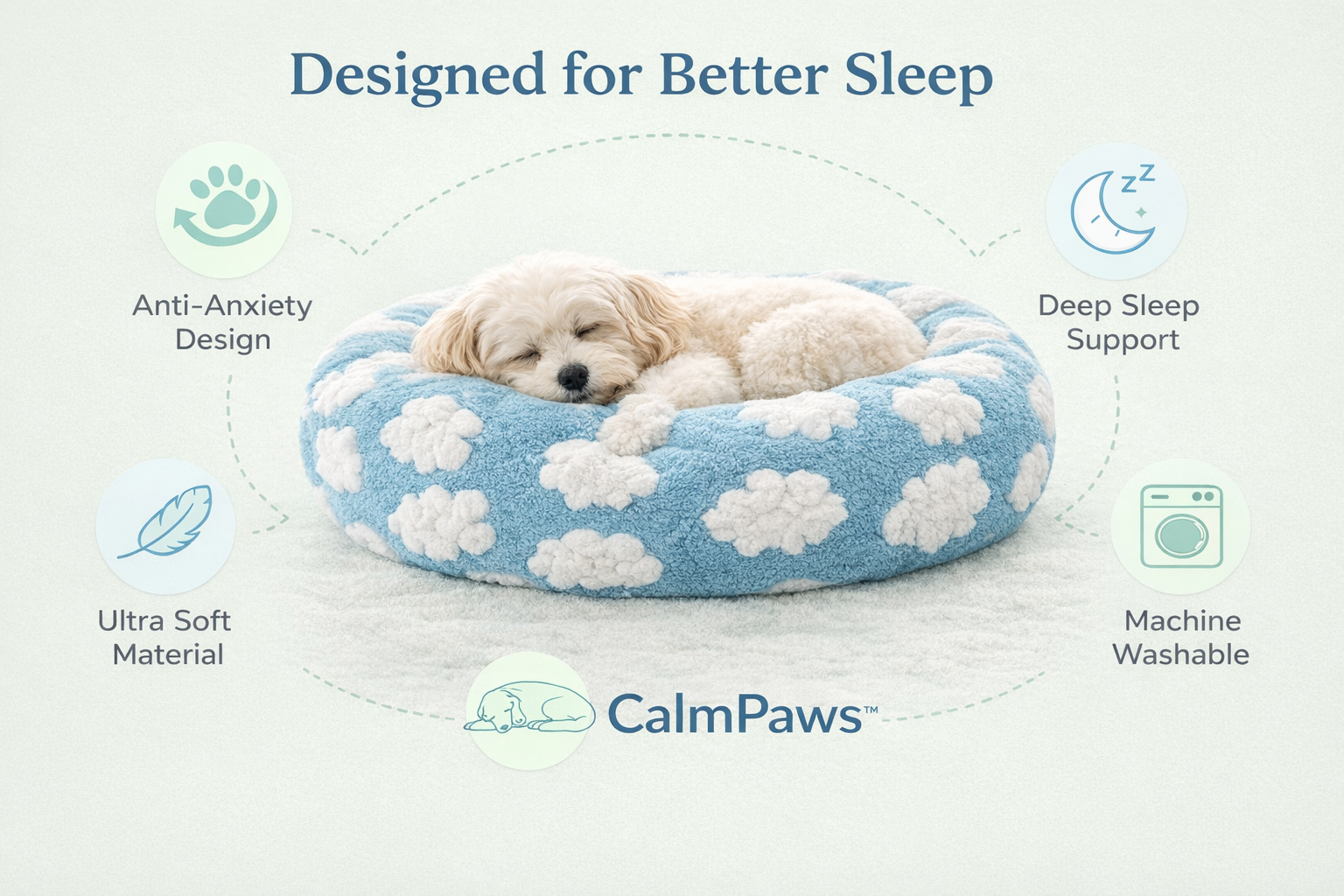 CalmPaws™ Anti-Anxiety Dog Bed – Deep Sleep & Stress Relief